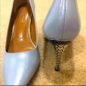 Baby blue heels never worn.  Size 8